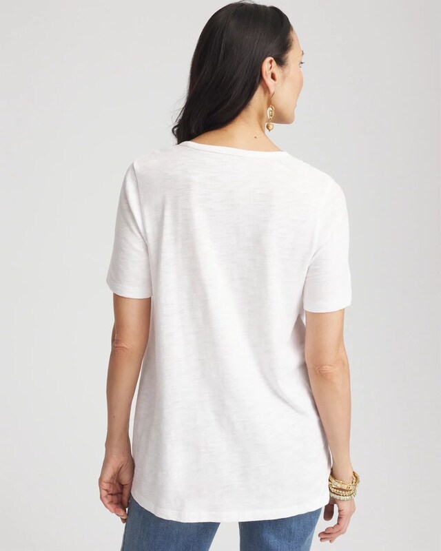 Cotton Slub V-Neck Tee - image 3